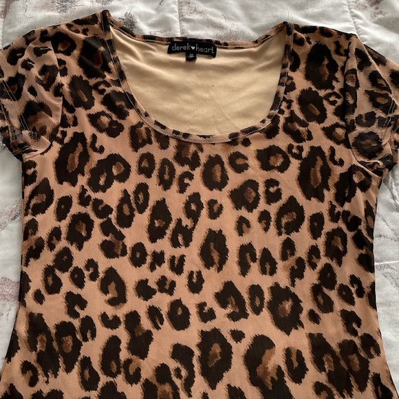 Derek Heart animal print lined round neck mini dress, size M boho Y2K summer - Picture 8 of 12